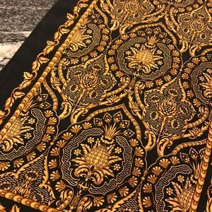 Stunning black & gold scarf, pineapple print